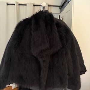 Elegant Black Faux Fur Jacket